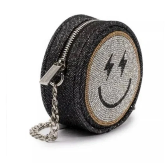 Skinny Dip London NWT Smiley Face Bag EMOJI Smile Sparkle Bling Purse - Picture 3 of 8